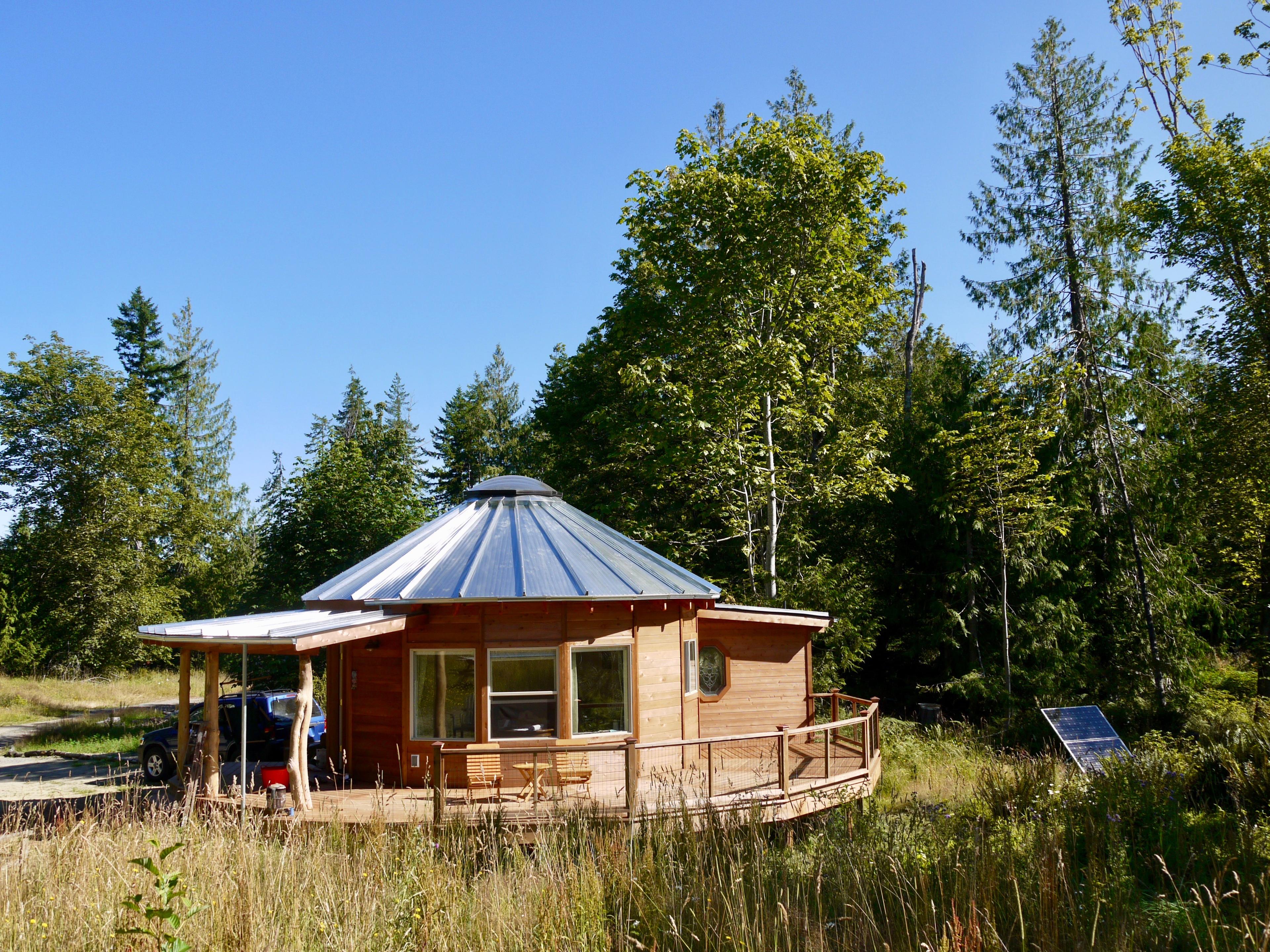 Cute 20 foot wooden yurt on Washington's Olympic Peninsula